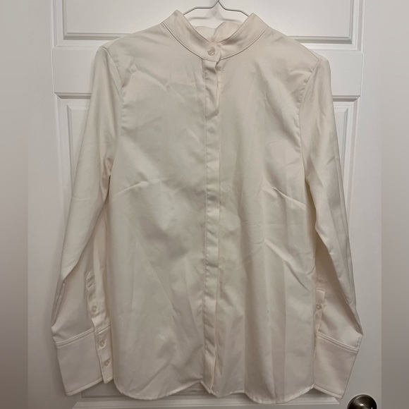 Women’s Leze the Label button-up slim shirt, white, size medium - Picture 1 of 5